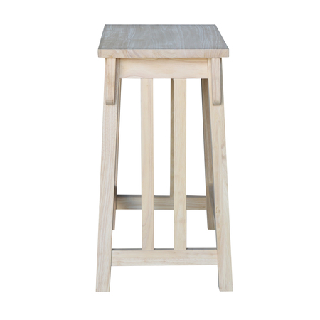 INTERNATIONAL CONCEPTS Mission Counter Height Stool, 24" Seat Height, Unfinished S-324